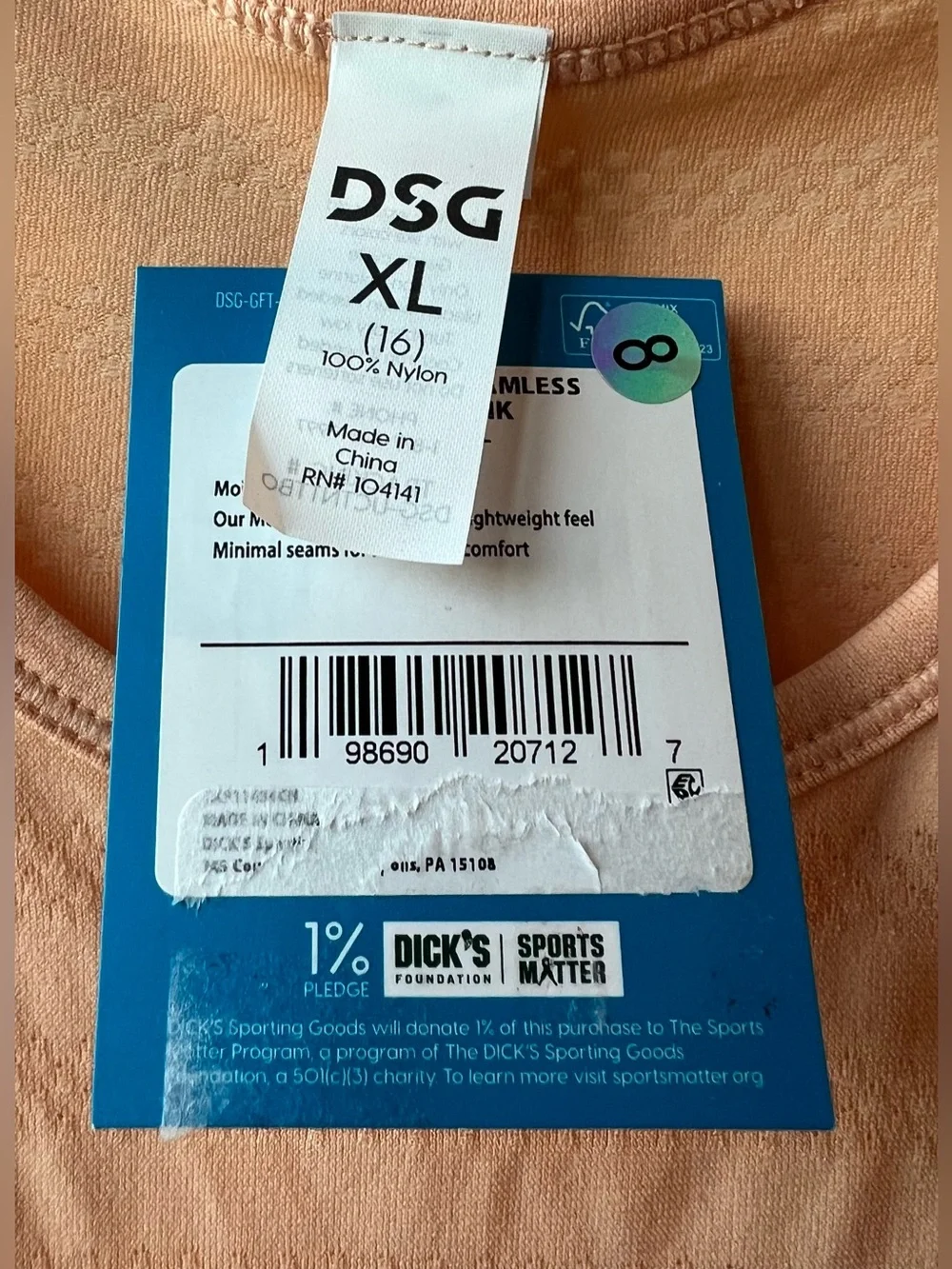 DSG NEW TAGS Peach Textured Tank Top - Girl's XL